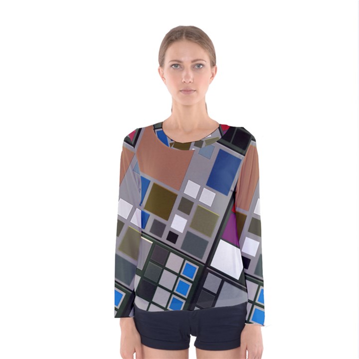 Abstract Composition Women s Long Sleeve Tee