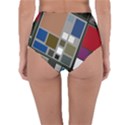 Abstract Composition Reversible High-Waist Bikini Bottoms View4