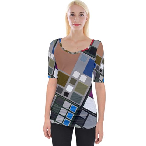 Abstract Composition Wide Neckline Tee by Nexatart