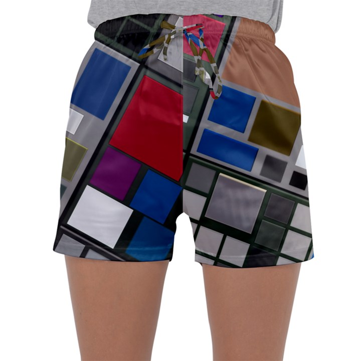 Abstract Composition Sleepwear Shorts