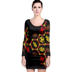 Algorithmic Drawings Long Sleeve Bodycon Dress by Nexatart