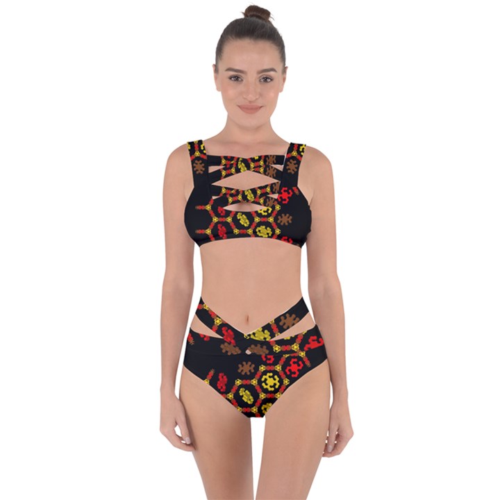 Algorithmic Drawings Bandaged Up Bikini Set 