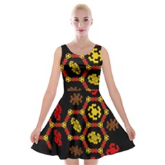 Algorithmic Drawings Velvet Skater Dress by Nexatart