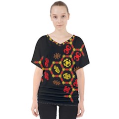 Algorithmic Drawings V-neck Dolman Drape Top