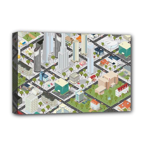 Simple Map Of The City Deluxe Canvas 18  X 12   by Nexatart