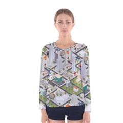 Simple Map Of The City Women s Long Sleeve Tee