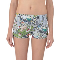 Simple Map Of The City Reversible Boyleg Bikini Bottoms by Nexatart