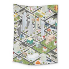 Simple Map Of The City Medium Tapestry by Nexatart