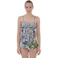 Simple Map Of The City Babydoll Tankini Set by Nexatart