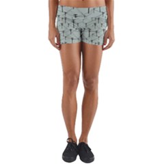 Telephone Lines Repeating Pattern Yoga Shorts