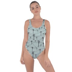 Telephone Lines Repeating Pattern Bring Sexy Back Swimsuit