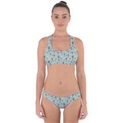 Telephone Lines Repeating Pattern Cross Back Hipster Bikini Set