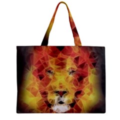 Fractal Lion Zipper Mini Tote Bag by Nexatart