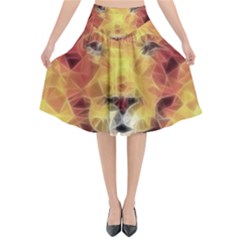 Fractal Lion Flared Midi Skirt by Nexatart