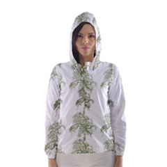 Trees Tile Horizonal Hooded Wind Breaker (women) by Nexatart