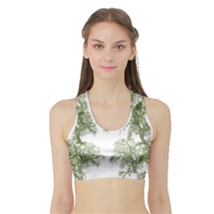 Trees Tile Horizonal Sports Bra With Border