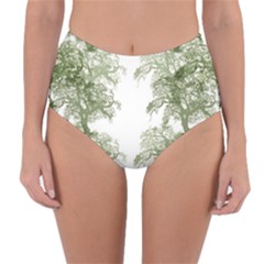 Trees Tile Horizonal Reversible High-waist Bikini Bottoms