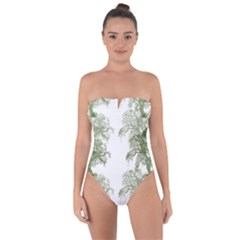 Trees Tile Horizonal Tie Back One Piece Swimsuit