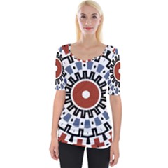 Mandala Art Ornament Pattern Wide Neckline Tee