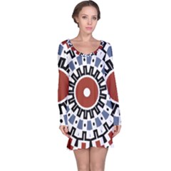 Mandala Art Ornament Pattern Long Sleeve Nightdress by Nexatart