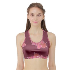 Plumelet Pen Ethnic Elegant Hippie Sports Bra With Border by Nexatart