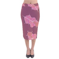 Plumelet Pen Ethnic Elegant Hippie Velvet Midi Pencil Skirt by Nexatart