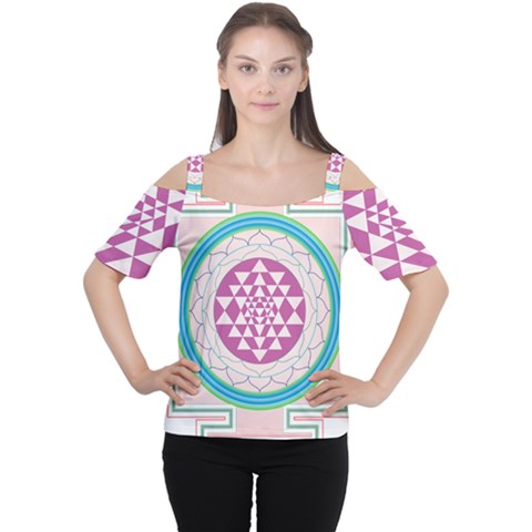 Mandala Design Arts Indian Cutout Shoulder Tee by Nexatart