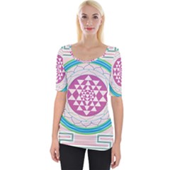 Mandala Design Arts Indian Wide Neckline Tee