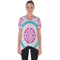 Mandala Design Arts Indian Cut Out Side Drop Tee by Nexatart