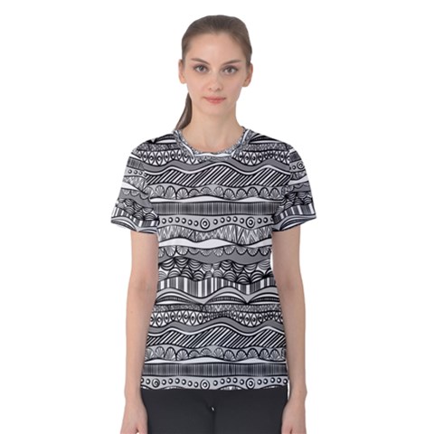 Ethno Seamless Pattern Women s Cotton Tee by Nexatart