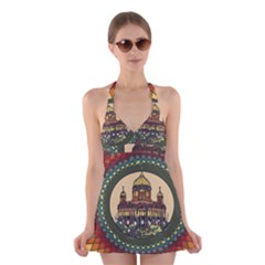 Building Mandala Palace Halter Swimsuit Dress