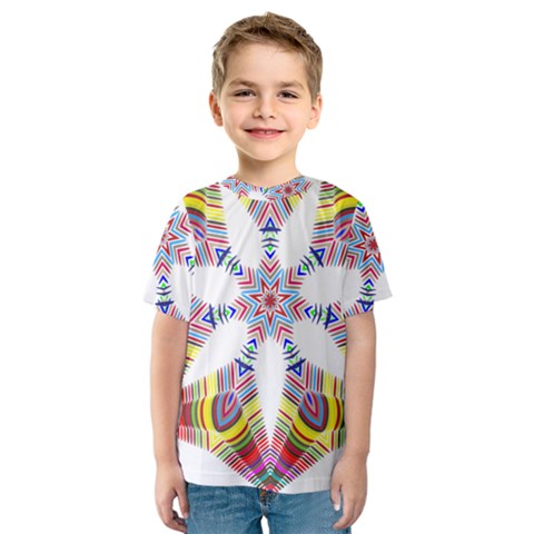 Colorful Chromatic Psychedelic Kids  Sport Mesh Tee by Nexatart