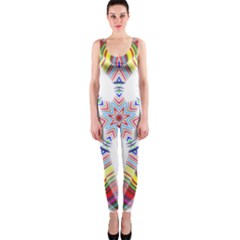 Colorful Chromatic Psychedelic Onepiece Catsuit by Nexatart