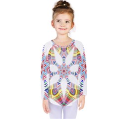 Colorful Chromatic Psychedelic Kids  Long Sleeve Tee