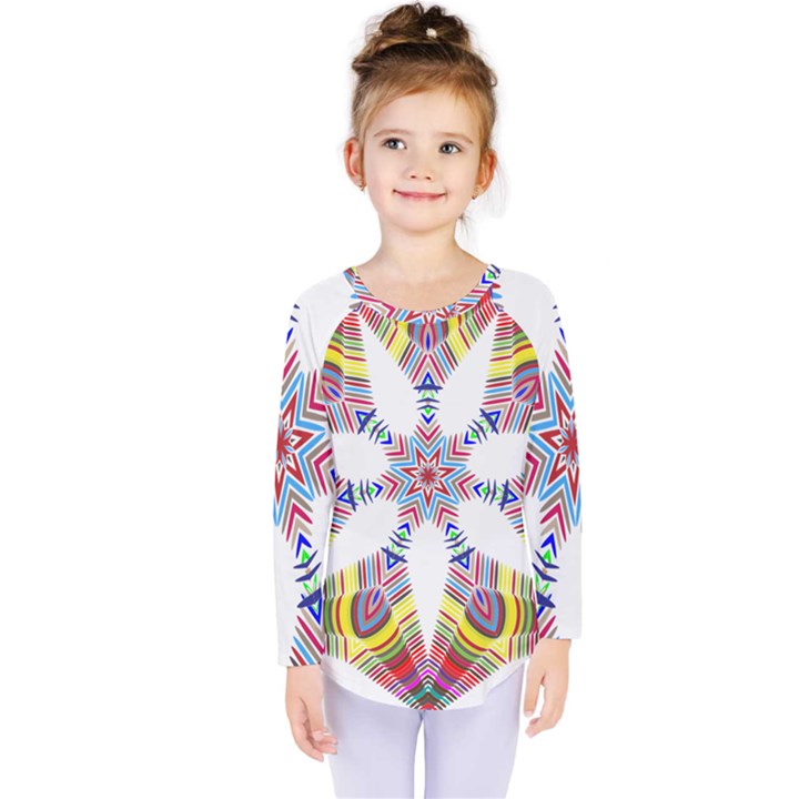 Colorful Chromatic Psychedelic Kids  Long Sleeve Tee