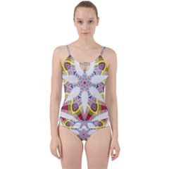 Colorful Chromatic Psychedelic Cut Out Top Tankini Set