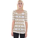 Multicolor Graphic Pattern Wide Neckline Tee View1