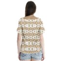 Multicolor Graphic Pattern V-Neck Flutter Sleeve Top View2