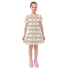 Multicolor Graphic Pattern Kids  Short Sleeve Velvet Dress by dflcprints