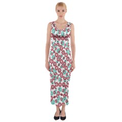 Multicolor Graphic Pattern Fitted Maxi Dress by dflcprints