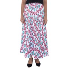 Multicolor Graphic Pattern Flared Maxi Skirt