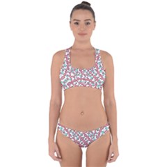 Multicolor Graphic Pattern Cross Back Hipster Bikini Set