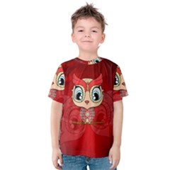 Cute Colorful  Owl, Mandala Design Kids  Cotton Tee