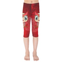 Cute Colorful  Owl, Mandala Design Kids  Capri Leggings 