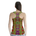 Rainbow Flowers In Heavy Metal And Paradise Namaste Style Racer Back Sports Top View2