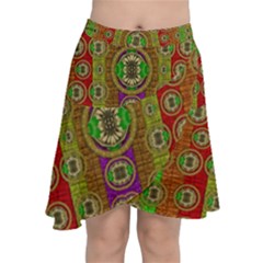 Rainbow Flowers In Heavy Metal And Paradise Namaste Style Chiffon Wrap