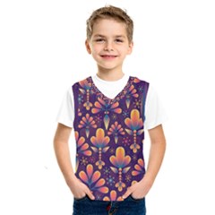 Floral Abstract Purple Pattern Kids  Sportswear by paulaoliveiradesign