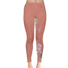 Flower Illustration Rose Floral Pattern Leggings  by paulaoliveiradesign