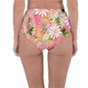 Pink Flowers Floral Pattern Reversible High-Waist Bikini Bottoms View2