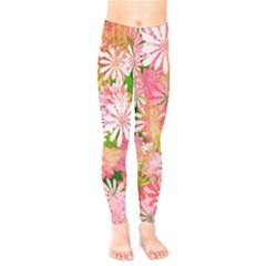 Pink Flowers Floral Pattern Kids  Legging